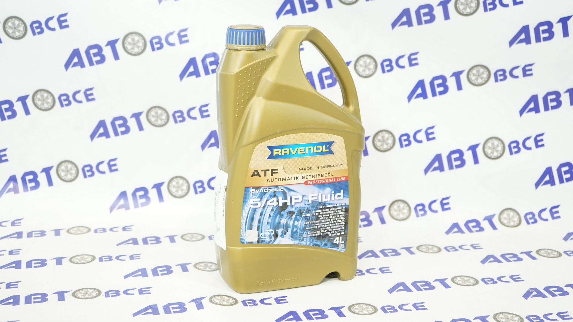 Масло трансмиссионное ATF 5/4 HP Fluid синтетическое (желтое) 4л RAVENOL